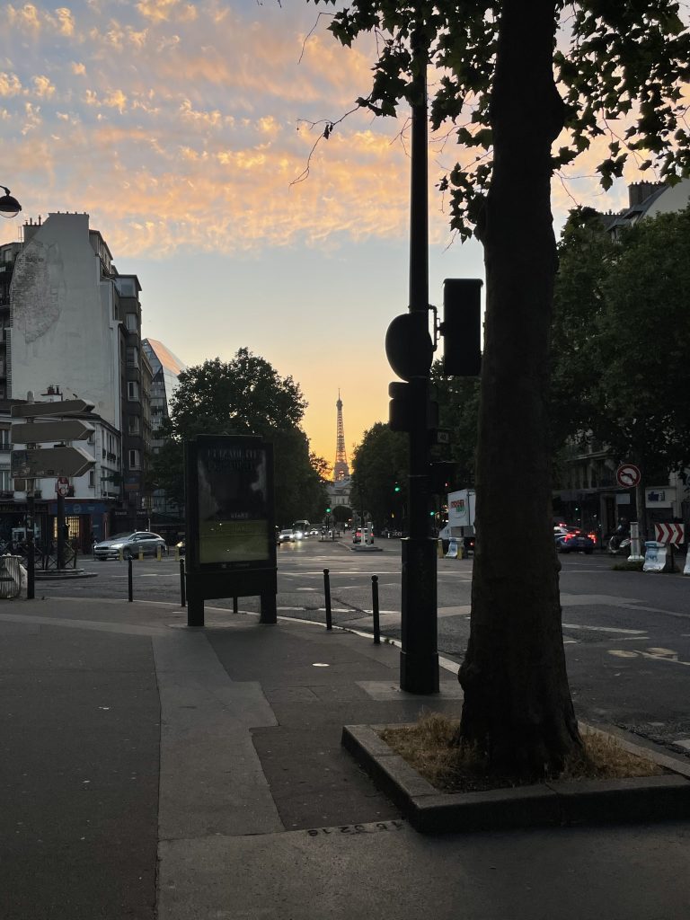 View of Eiffel Tower in Montparnasse